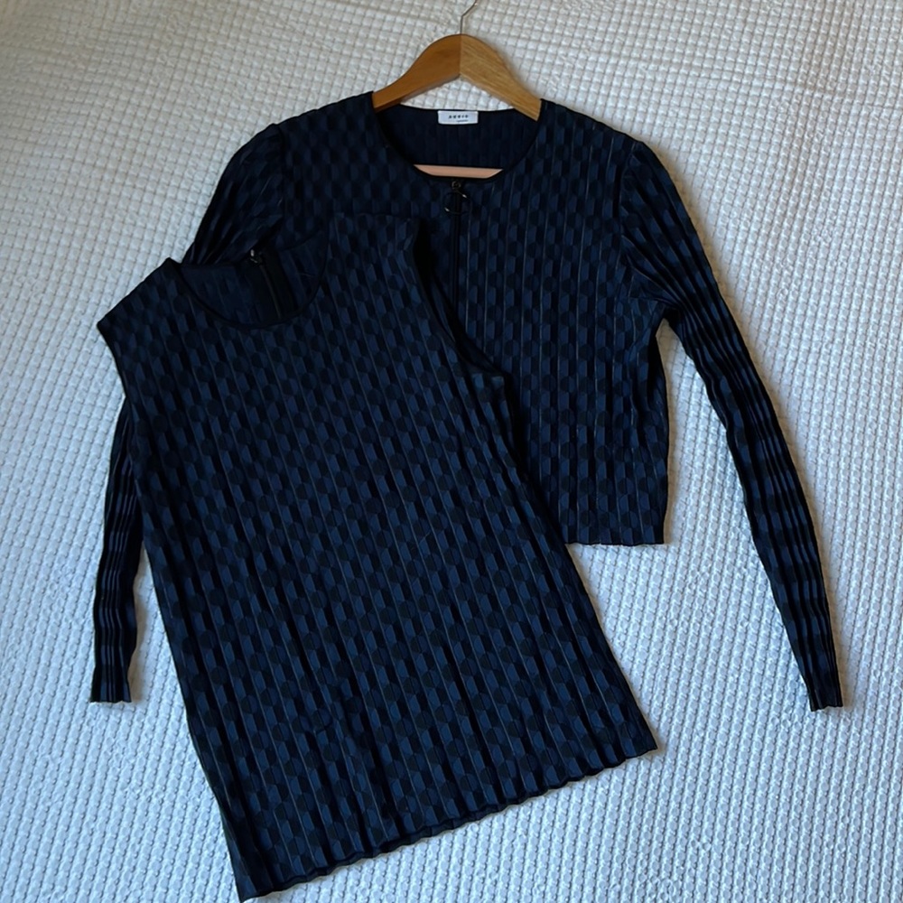 Akris Punto Tank Top Jacket Set size 10